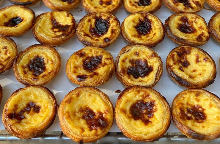 Rows of Portuguese Tarts
