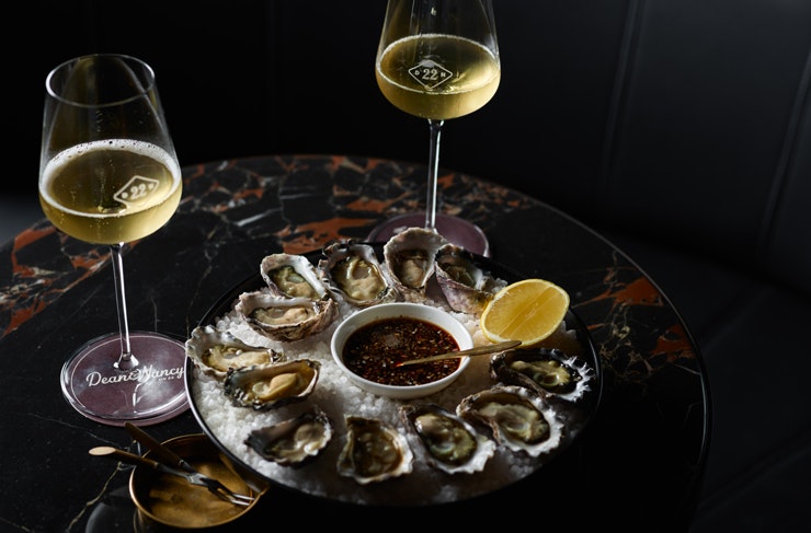 Champagne and oysters at Dean and Nancy on 22. 