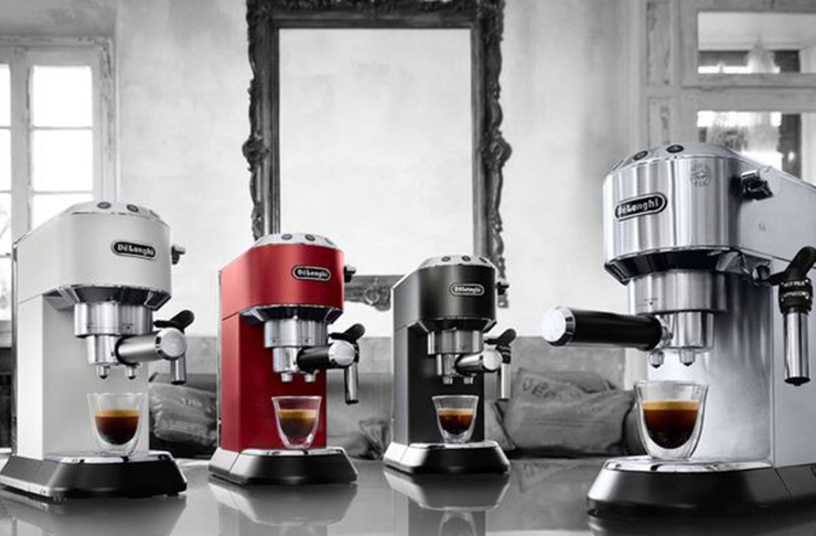 Three  of the best coffee machines in a kitchen.