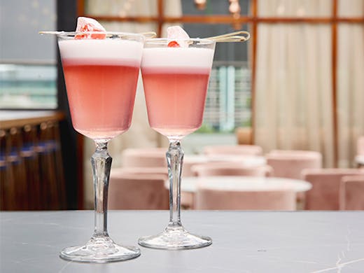 two light pink cocktails