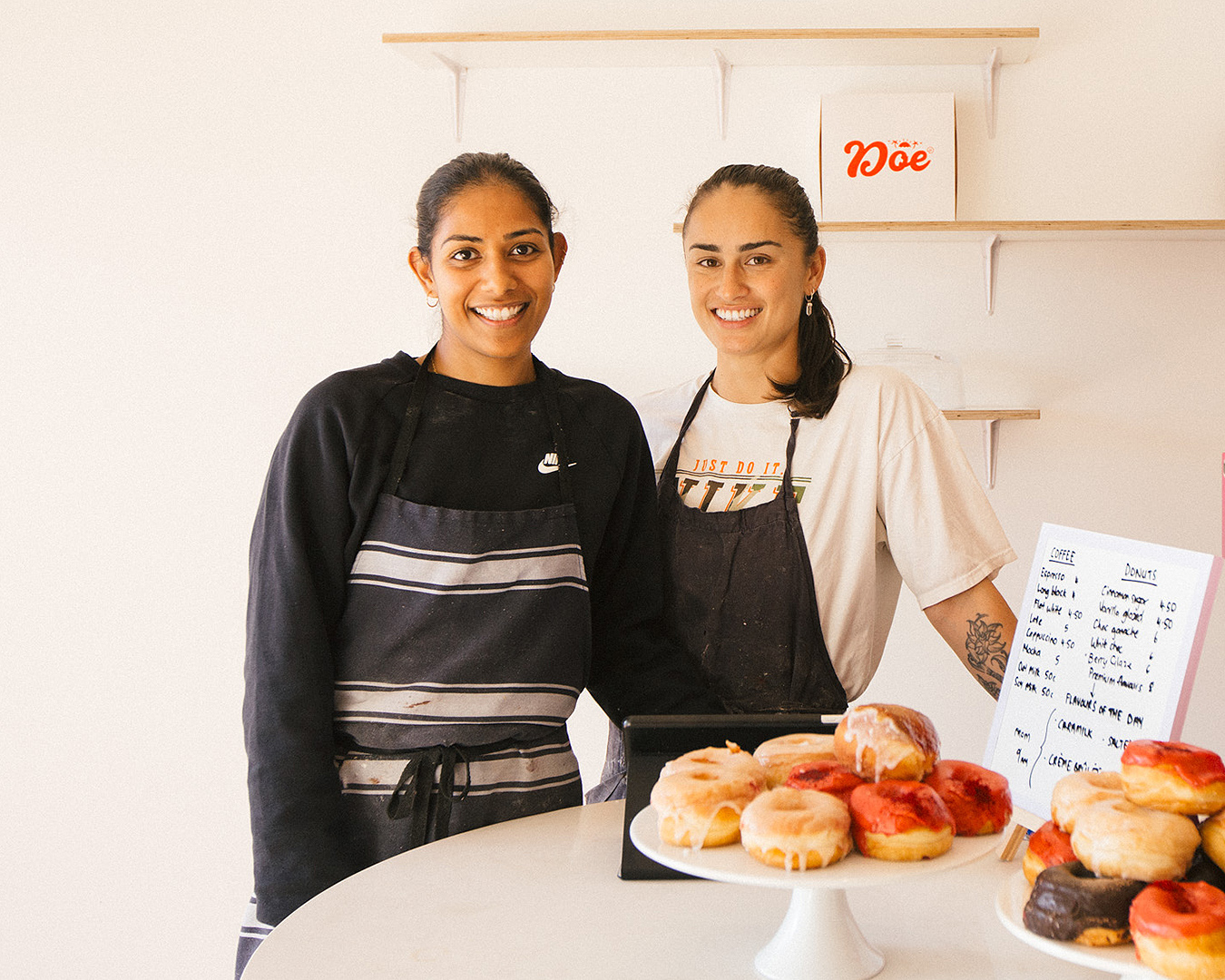 Shenine and Grace from Doe Donuts in their wonderful wee store.