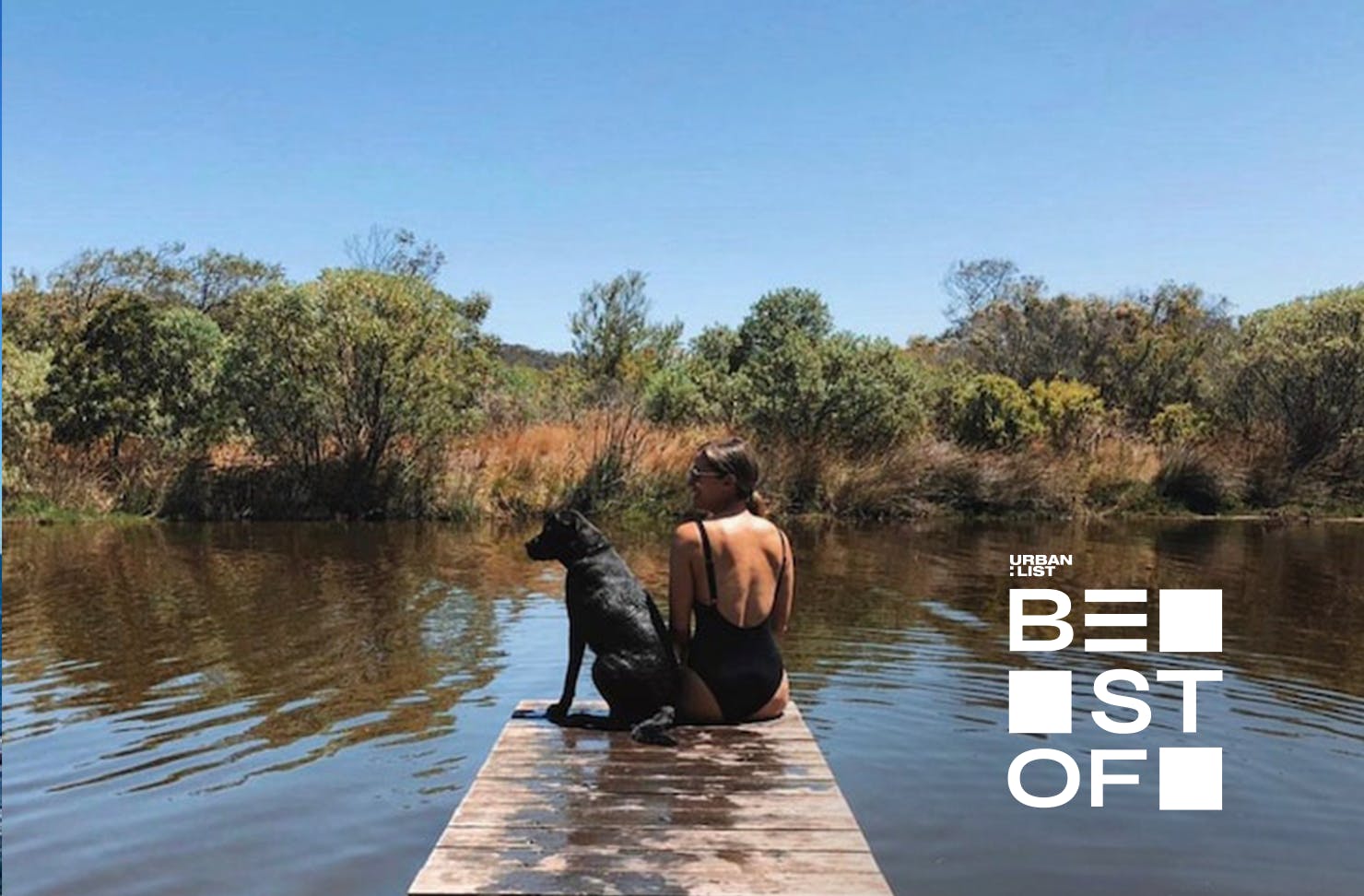 A dog and owner at a camping ground near Perth WA