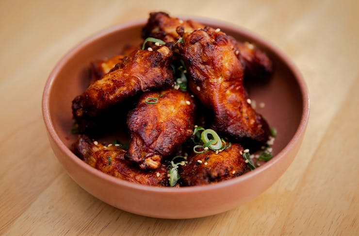 a bowl of wings