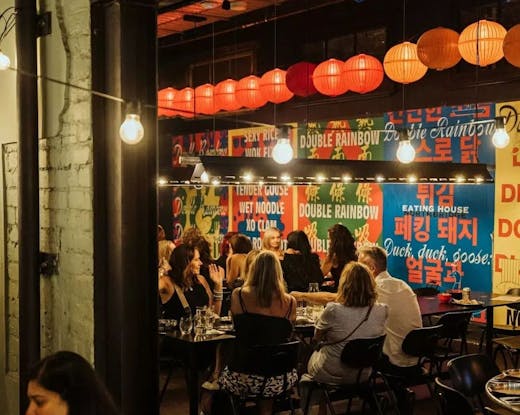 Inside Double Rainbow restaurant