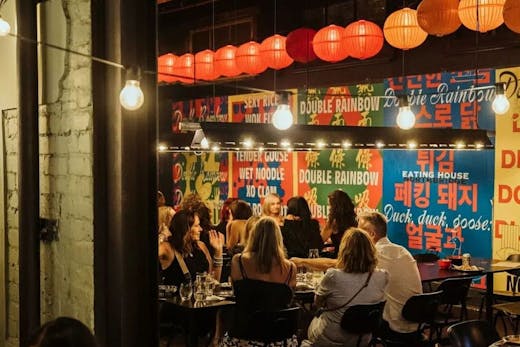 Inside Double Rainbow restaurant