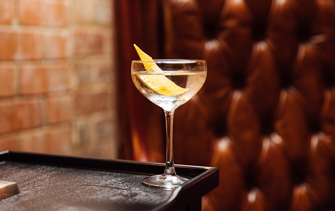 a martini style cocktail on a table