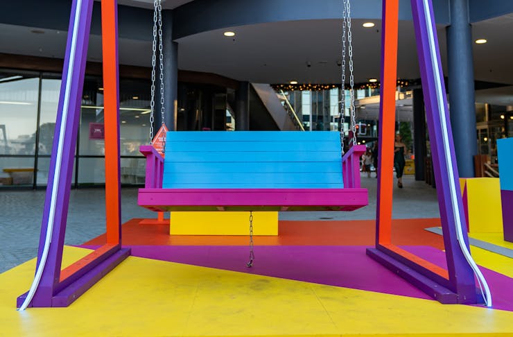 a colourful swing