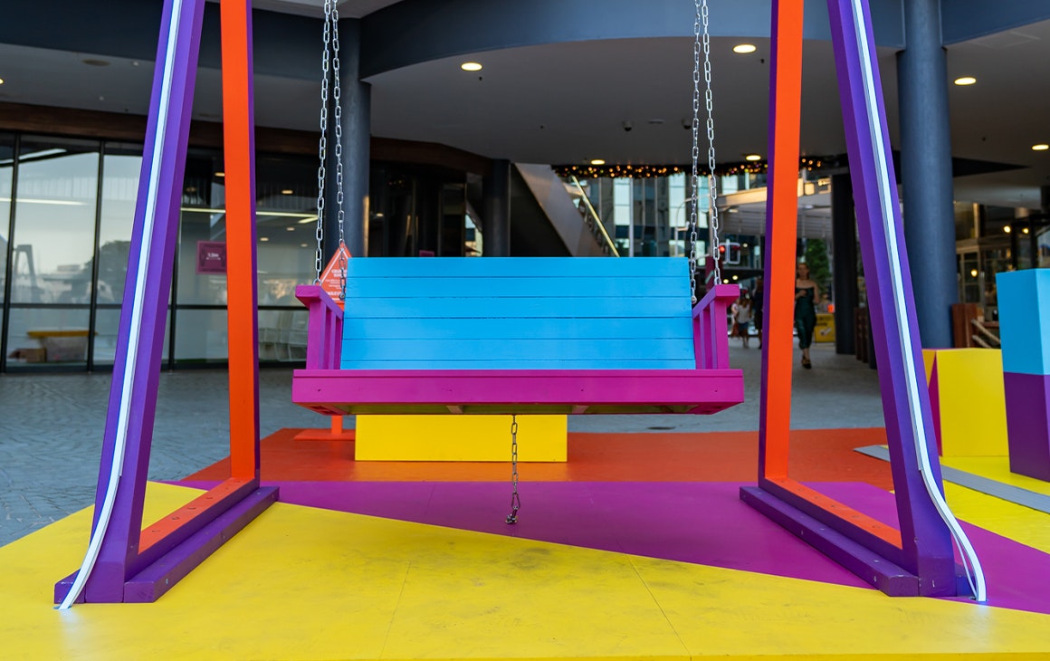 a colourful swing