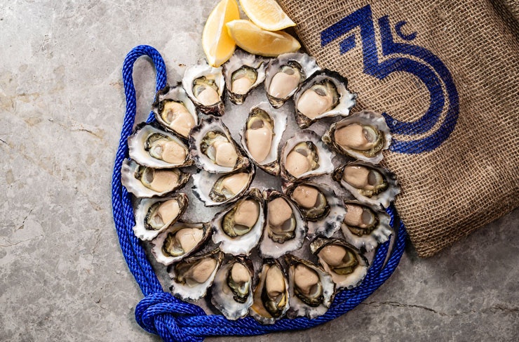 A display of Sydney Rock Oysters from East 33. 
