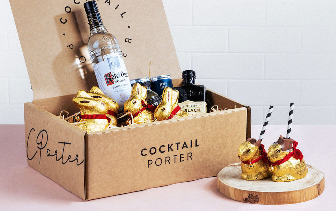 a packaging box filled with cocktail ingredients