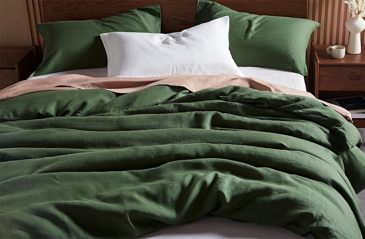 Sumptuous sheets on a bed from Ecosa