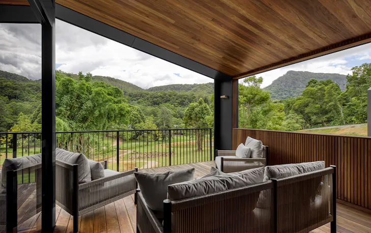 verandah overlooking hills at eden