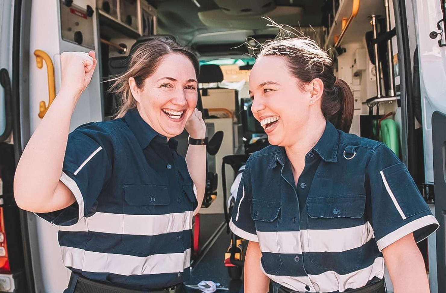 Two paramedics together 