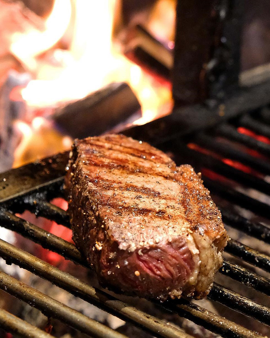 A delicious looking steak on the grill at El Matador, one of the best restaurants in Wellington.