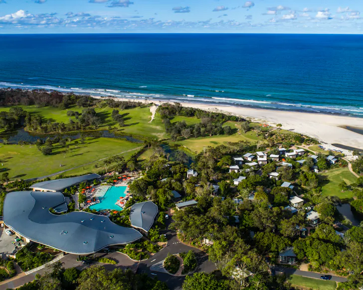An aerial view of Elements Of Byron one of the best Gold Coast romantic getaways
