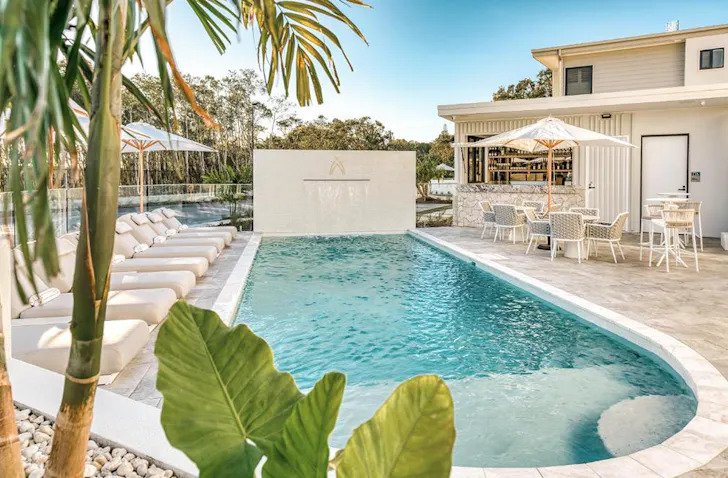 a large hotel pool