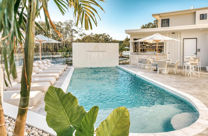 a large hotel pool