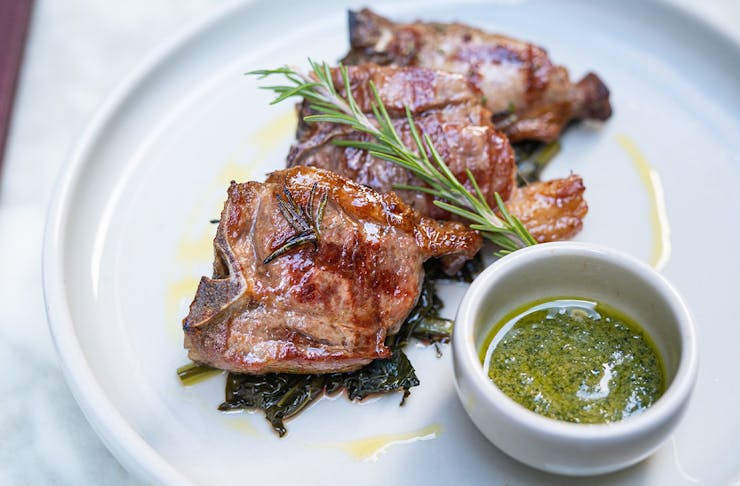 Grilled Steak with fresh herb and sauce