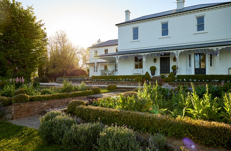 The white manor house at Rosedale Farm in Orange, NSW