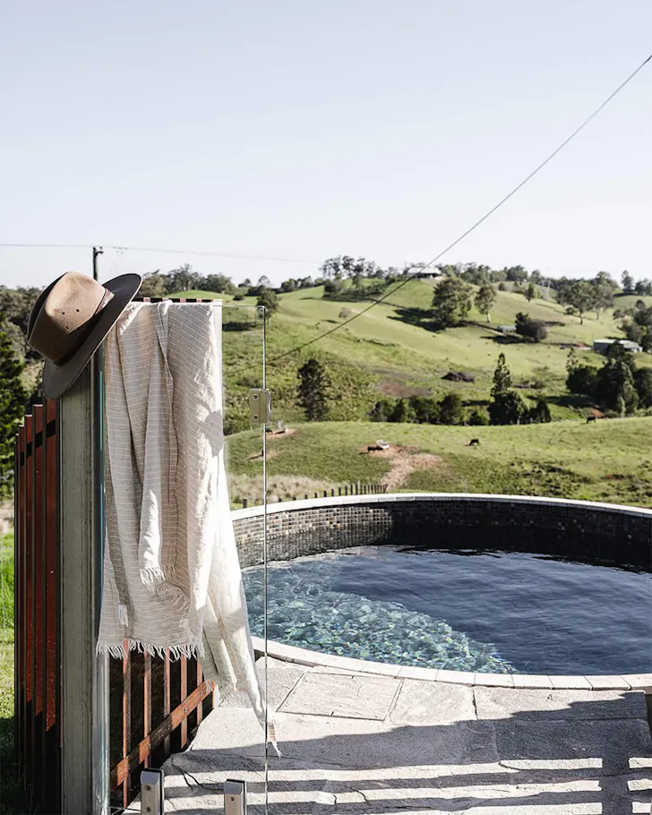 A view of the plunge pool at Yajambee Farms one of the best farm stays near Brisbane