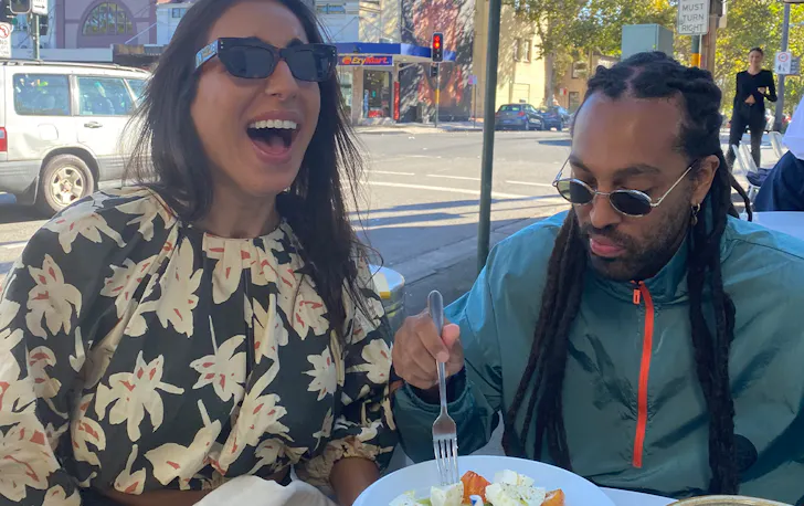 two people eating dinner 
