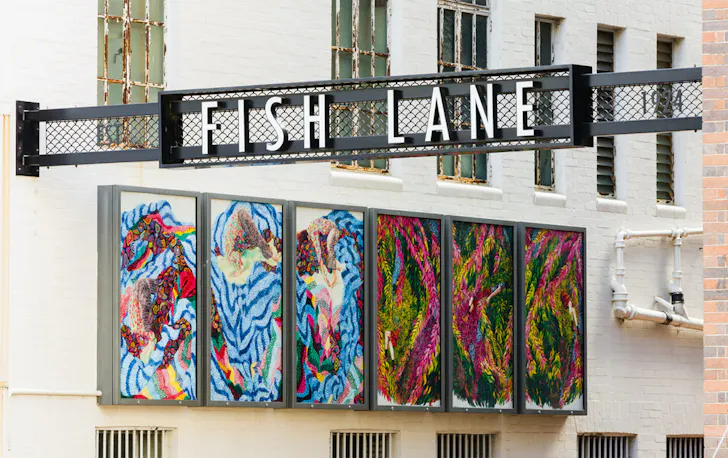 sign over entrance to fish lane 