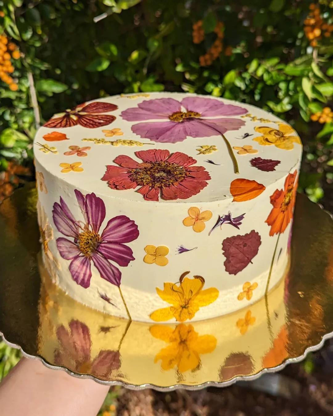 cake covered in flowers