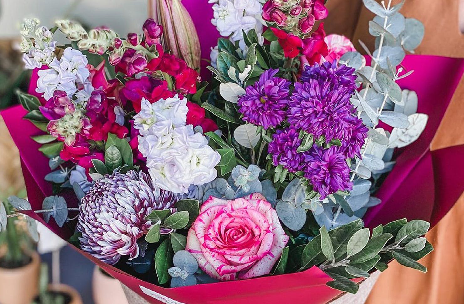 a colourful bouquet from a sunshine coast florist