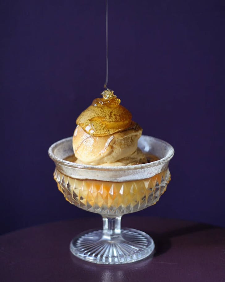 Sundae being drizzled at Forest