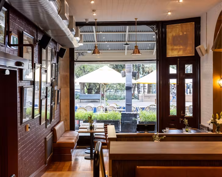 the revamped bistro 1828 dining room at fortune of war pub in the rocks, sydney