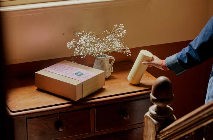 A Frank Green gift on a table