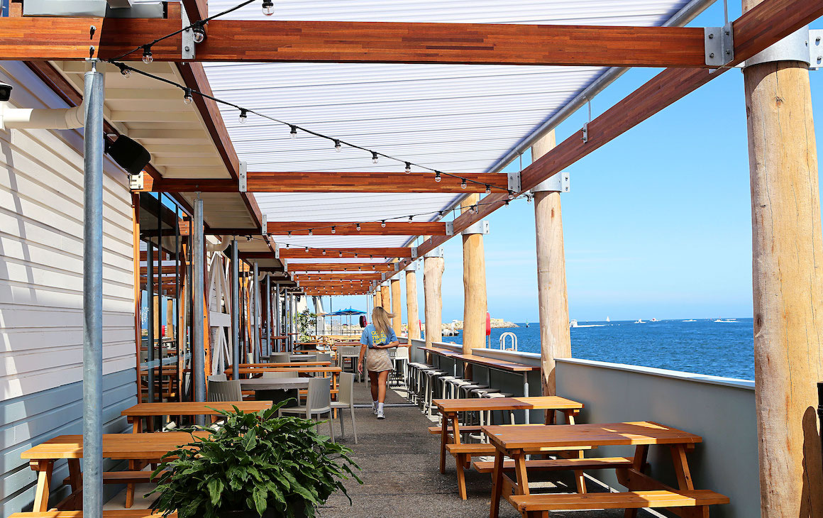 A restaurant overlooking the port in Fremantle