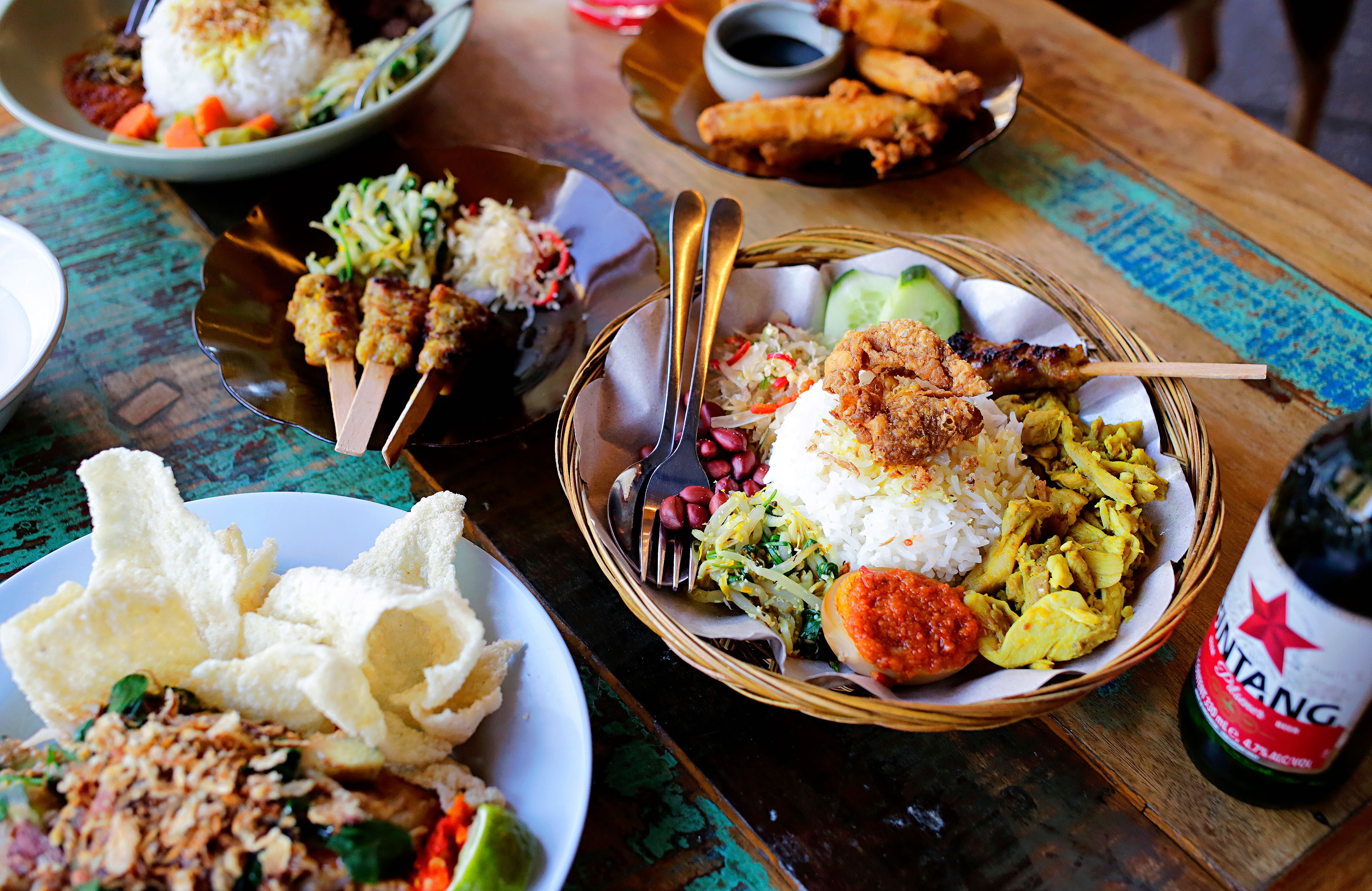 A table full of Indonesian dishes from Suku restaurant in Fremantle