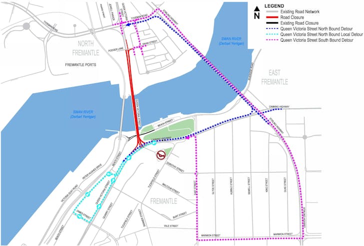 map to redirect during the closure