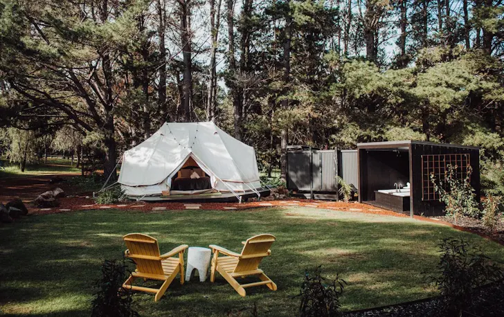 A glamping tent