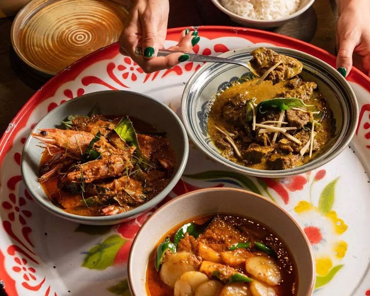 Various gluten-free curries at Long Chim restaurant in Sydney
