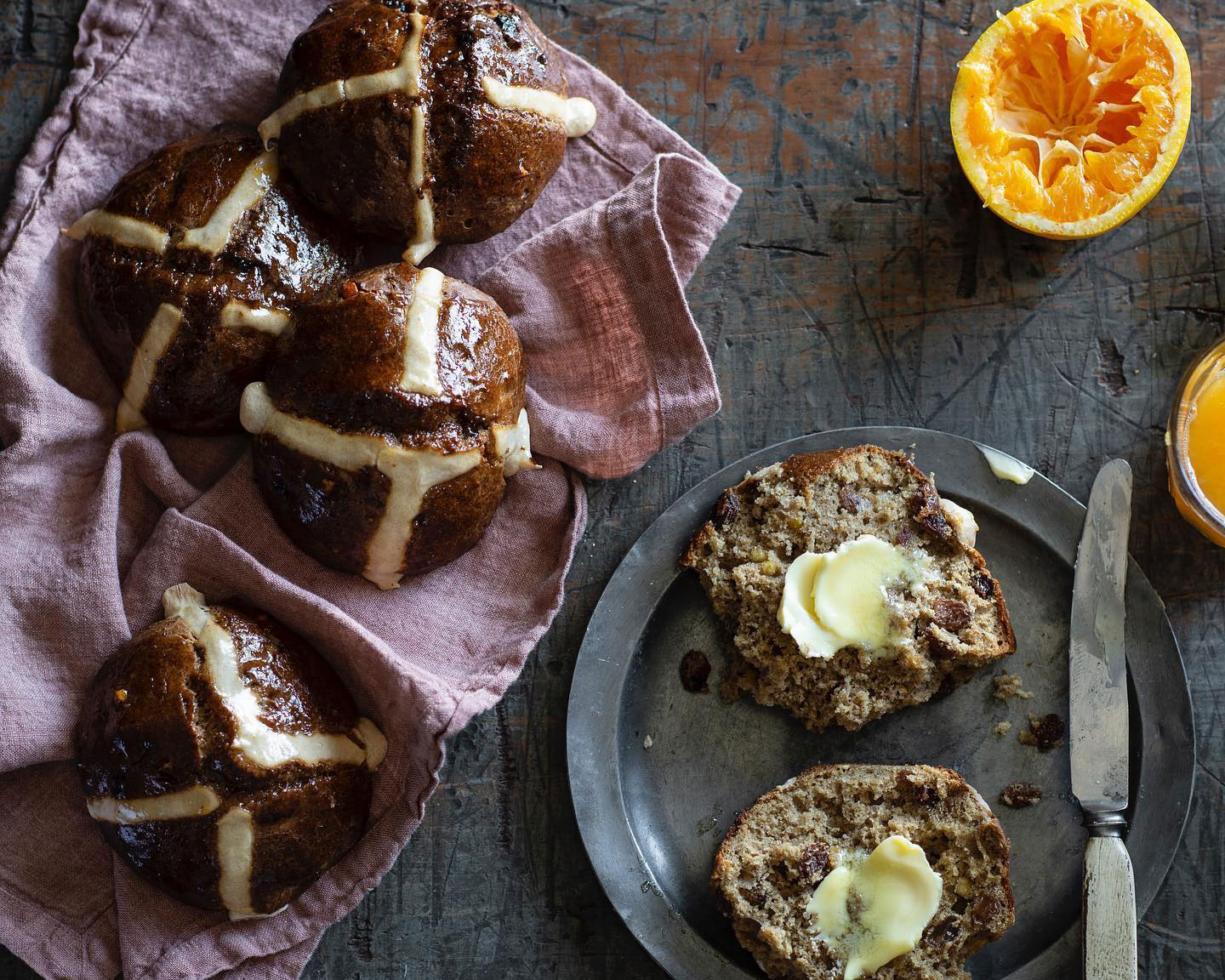 Gluten free hot cross buns from None's, a gluten-free bakery in Sydney