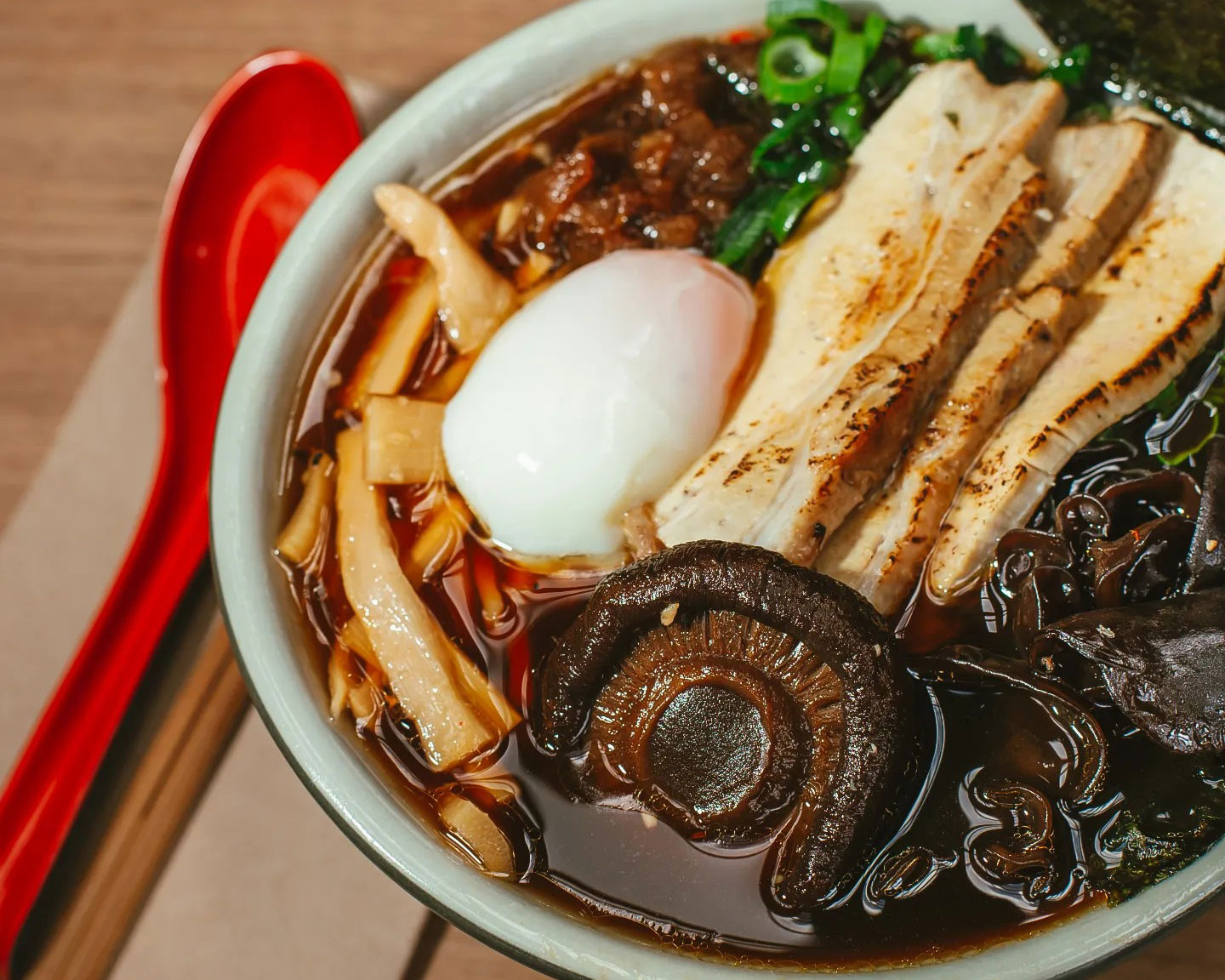 A bowl of gluten-free ramen from Rising Sun Workshop