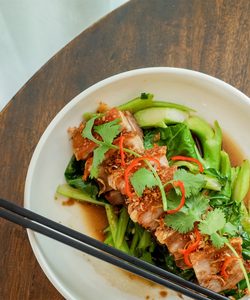 a plate of crispy pork