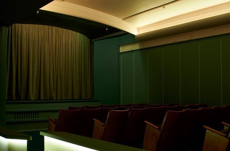 The emerald-coloured Golden Age Cinema in Surry Hills in Sydney. 