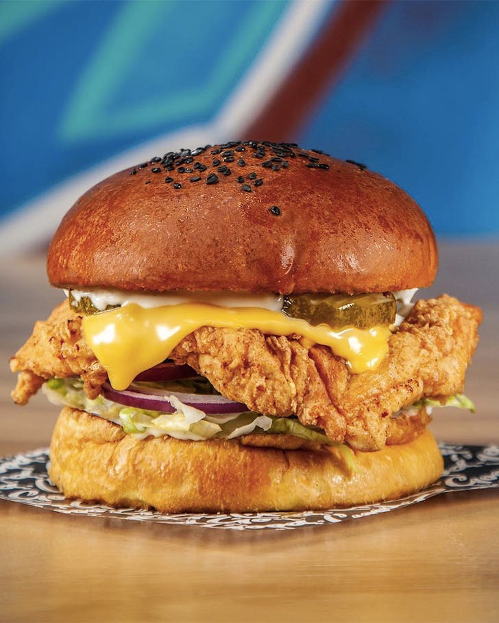 A hearty chicken burger from Good Good.