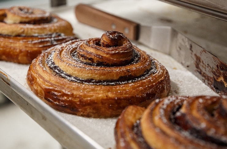 A shelf of gorgeous chocolate swirls from Goods Manufactory and Cafe