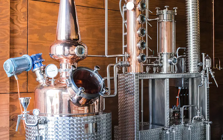 large copper gin still 