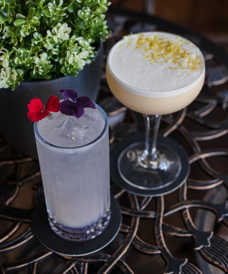 two cocktails on a table