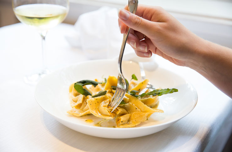 A delicate plate of ravioli from Florentino, one of the best Italian restaurants in Melbourne.