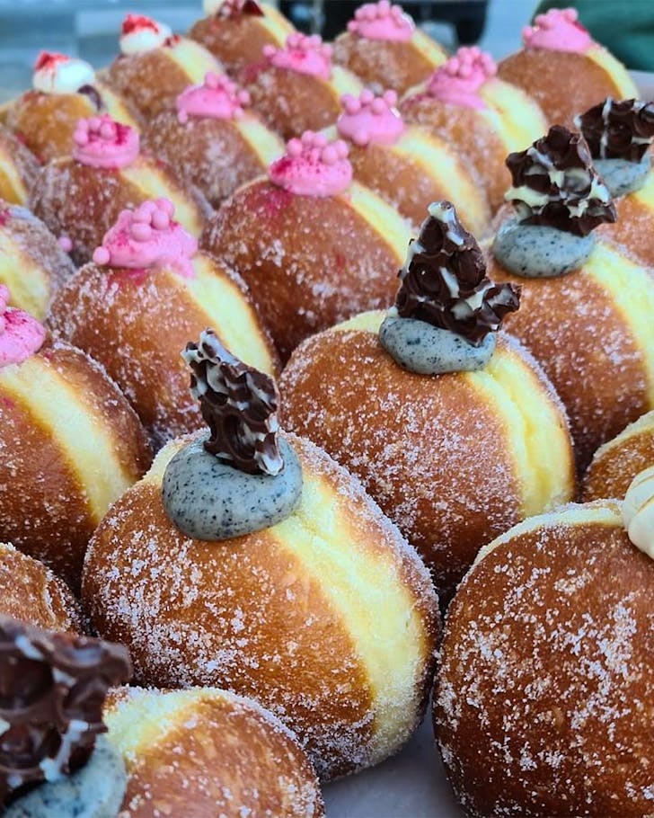 An array of delicious looking doughnuts from Grownup Donuts.