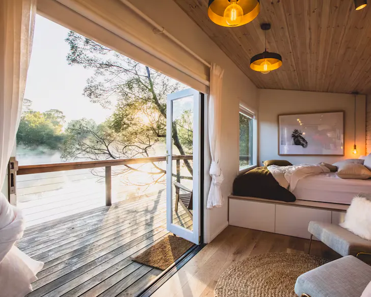 hideout 1.0 moss vale airbnb over a dam tiny home nsw near sydney