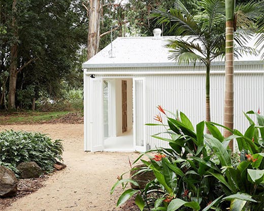 a white barn in the hinterland