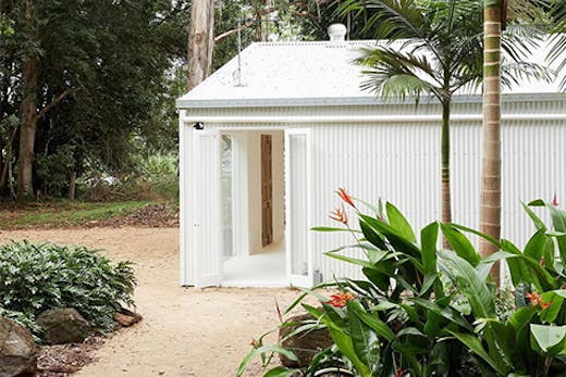 a white barn in the hinterland