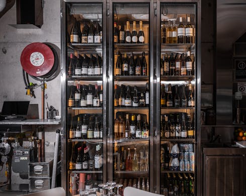 wine fridge at homer rogue taverna cronulla